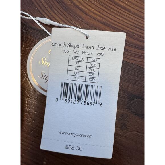 Le Mystere Smooth Shape Unlined Underwire Bra 32D Nude NWT $68 - Picture 4 of 16